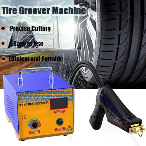 Máquina de reenrutadora de neumáticos 20 B, cortador de goma con cautela de 1000W para neumáticos de tractor de camión, anchura de profundidad ajustable, herramienta de mantenimiento portátil con pant