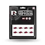 NCAA Arkansas Razorbacks Face Tattoos, 8-piece Set