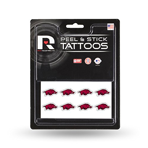 Rico Industries NCAA Arkansas Razorbacks Face Tattoos, 8-Piece Set