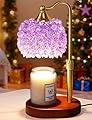 OKKMAX Candle Warmer Lamp with Timer, 10 RGB Mode, 4 Brightness Levels, Dimmer Adjustable Height Candle Lamp Warmer, Crystals Lampshade with 2 Bulbs Wax Warmer LampVintage Home Decor, Christmas Gifts