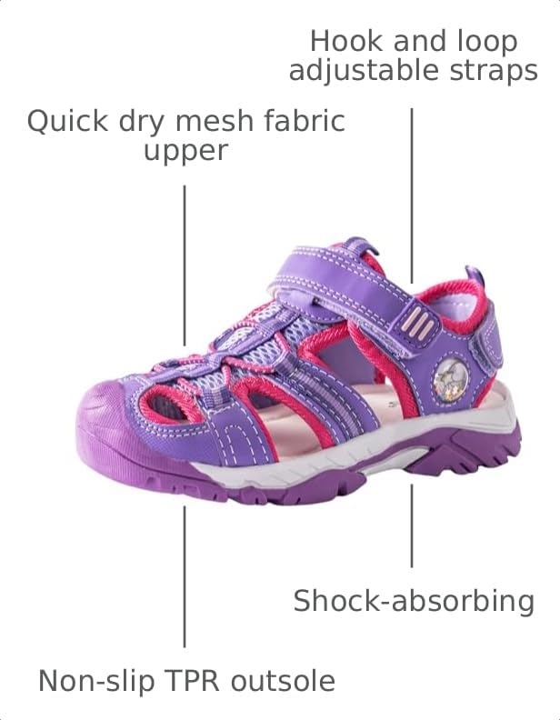 Image of TZJS Girls Boys Sandals Kids Closed Toe Outdoor Hiking Sandal Lightweight Athletic Adjustable Straps Summer Shoes for Toddler /Little Kid