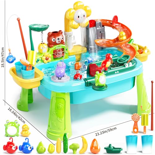 image for Pupu Pig Water Table Play Sink Toys for Toddlers, Kids Play Kitchen Si