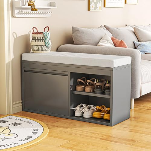 Banc à chaussures d'entrée et tiroirs pliables contre le désordre du couloir