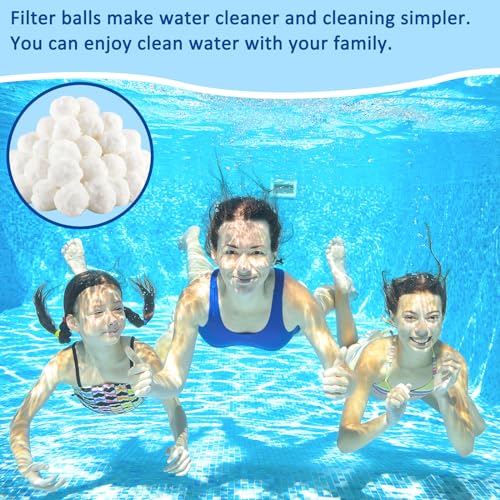 Mezzar Filterbälle Pool, Filterballs für Sandfilteranlagen 1300g Ersetzen 46kg Filtersand Geeignet für Pool Filter Schwimmbad Filteranlagen, Aquarium und Poolreinigung
