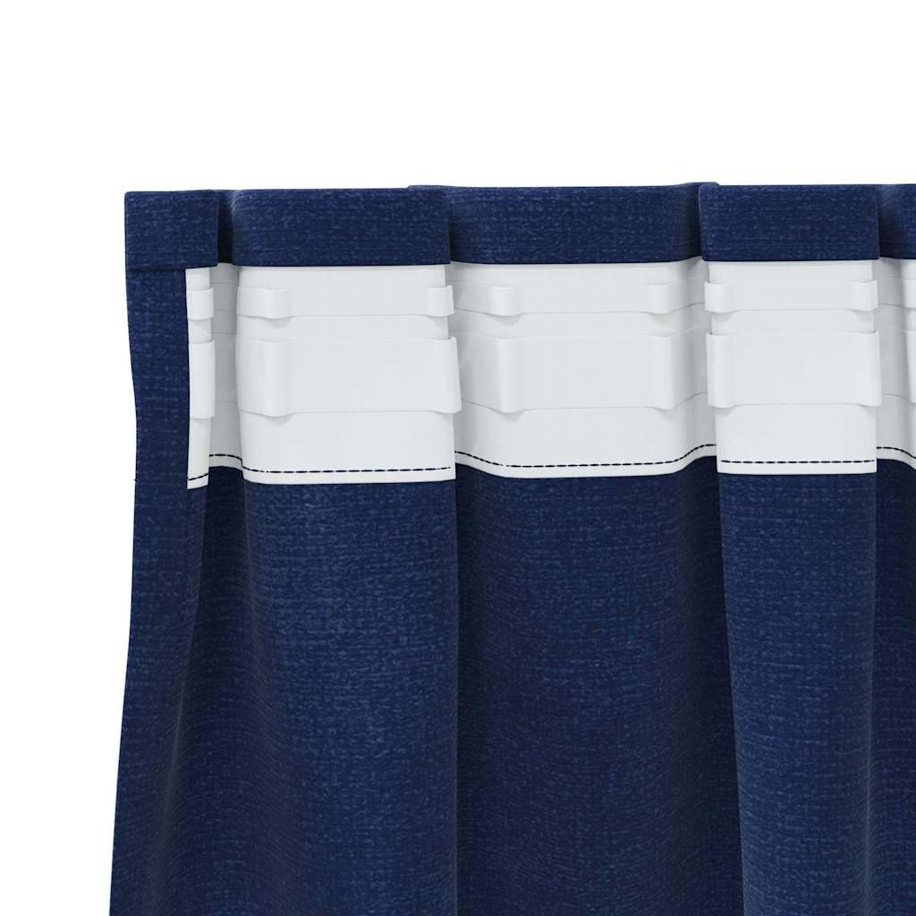 Rideaux occultants 2 pcs Bleu foncé 140 x 140 cm Velours Rideaux Bleu,4107198