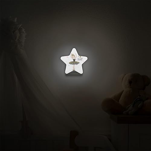Miniatura 6 de Pardick Luz nocturna enchufable, lámpara de ballet para niña con sensor de atardecer a amanecer, luces nocturnas LED para niños, dormitorio, baño,