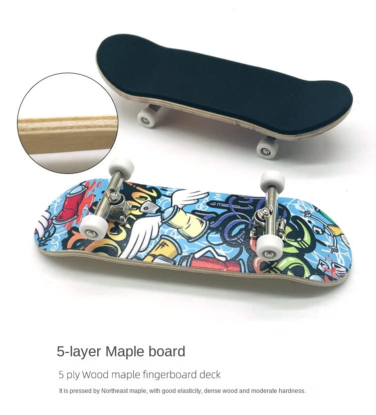 34mm Fingerboards Pro Complete Professionele Houten Toets Mini Skateboard 5 PLY met Lager Wielen (AC4