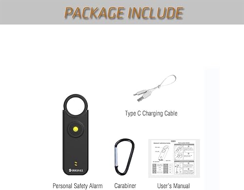 Miniatura 6 de Alarma de seguridad personal para mujeres, sirena fuerte de 135 dB con luz estroboscópica, advertencia acústica, alarma de seguridad de emergencia