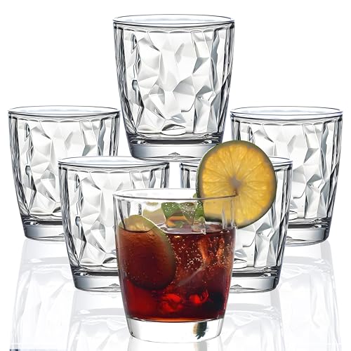 [On dirait du verre] 300 ml Paquet de 6 pièces Tasse en plastique, Sûr, Résistant aux bris, Résistant à la chaleur, Ne contient pas de bpa, Peut être lavé avec un lave - vaisselle (Transparent)