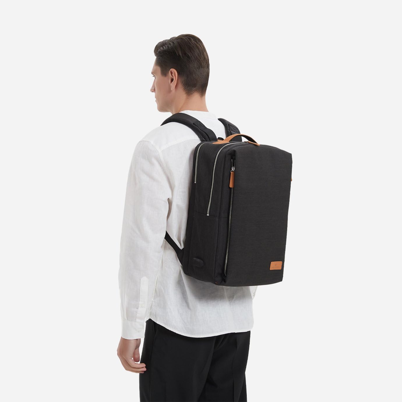 Nordace Siena Pro 15 - Zaino intelligente con ricarica USB, zaino per laptop da 16", zaino quotidiano da 20 l, per viaggi, tutti i giorni o lavoro, Nero-marrone., Normal, Zaini Daypack