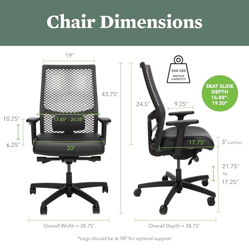 Image of HON Ignition 2.0 ReActiv Ergonomic Office Chair, Mesh Desk Chair with Lumbar Support, Advanced Synchro‑Tilt, Height and Width Adjustable Arms, Swivel Wheels, Titanium Frame, Steel