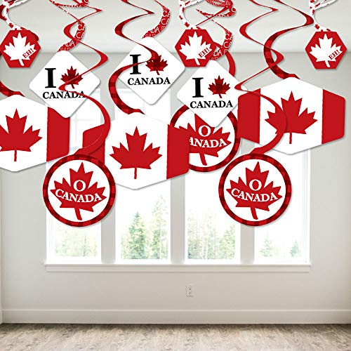 Big Dot of Happiness Canada Day Decorations - Canadian Party Hanging Banner - Canada Day Hanging Swirls - Set of 40 by Big Dot of Happiness - Used condition - Image 3