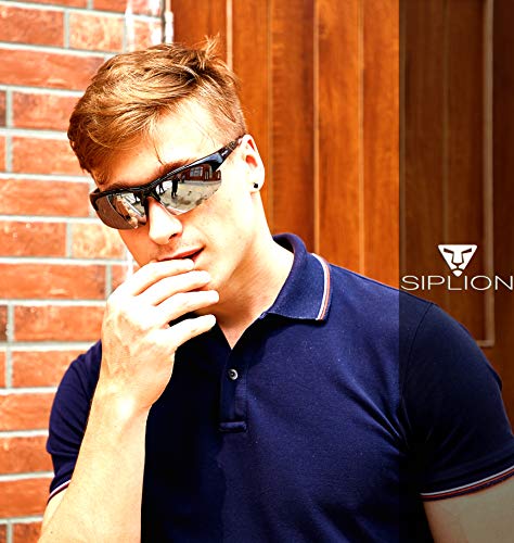 Siplion Men's Polarized Sunglasses Sports Glasses For Cycling Fishing Golf Tr90 Superlight Frame 502 Silver #TOP1