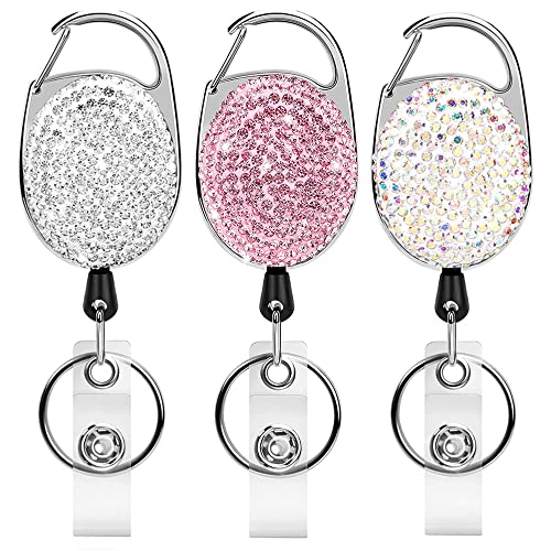 Schlüsselanhänger Ausziehbar 3 Stück Ausweis JoJo, Einziehbarer Ausweishalter Schlüsselrolle Schlüsselanhänger Schlüsselband Ausziehbar für Schlüssel, Kartenhalter Ausweis Ausweishalter Cover