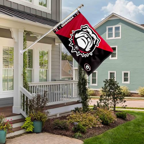 Bandera Georgia Bulldogs con logotipo llamativo de College Flags & Banners Co. 5