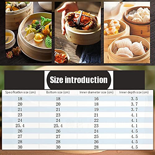 Bamboo Steamer Premium Organic 2-Tiers with Lid, Wooden Bamboo Steamer,Best for Dim Sum, Vegetables, Meat and Fish,24cm - Image 2