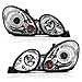 AmeriLite Chrome Projector Headlights Ultra Bright LED Halo For 1998-2005 Lexus GS 300/400 Halogen Version- Passenger and Driver Side