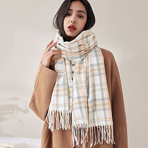 Tograt Scarf Shawl Scarves Wraps Autumn Winter Scarf Women Plaid Scarf Scarves Wrap Shawl Bandana Thick Warm Long Shawl (Color : A, Size : 70x180cm)3