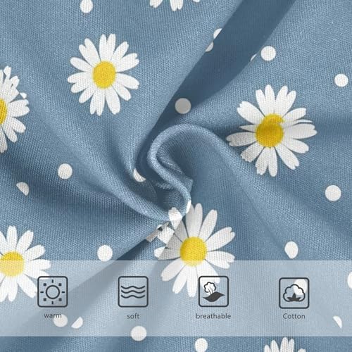 White Daisies Floral Blue Panties for Girl Toddler Girls Underwear Cotton Florals Undies Kids Briefs 2t3