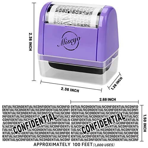 Miseyo Wide Roller Stamp Identity Theft Stamp 1.5 Inch Perfect for Privacy Protection,Anti-Theft Security Confidential Easy for Guard Personal Information Blockout - Purple - Thumbnail 2