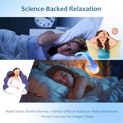 Image of PUFFIAIR Herbal Melatonin Diffuser + Lavender Nasal Sticks (3 Pack) | Lavender, Chamomile, Ashwagandha | Sleep Support, Stress Relief, Stuffy Nose Relief | 600 Uses