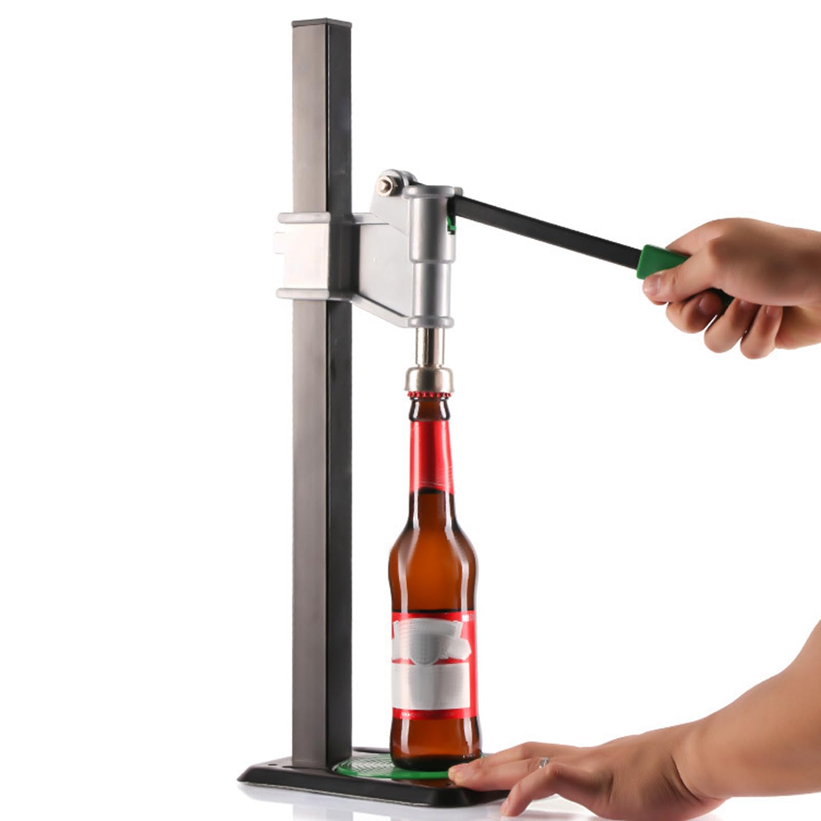 Sharplace Tappatrice a Colonna, Sigillatrice per Bottiglie di Birra con Barra di Pressione in Acciaio Inossidabile, Adatta per Tappi a Corona da 26-29 Mm, per Vetro per Champagne E Olio di Sesamo