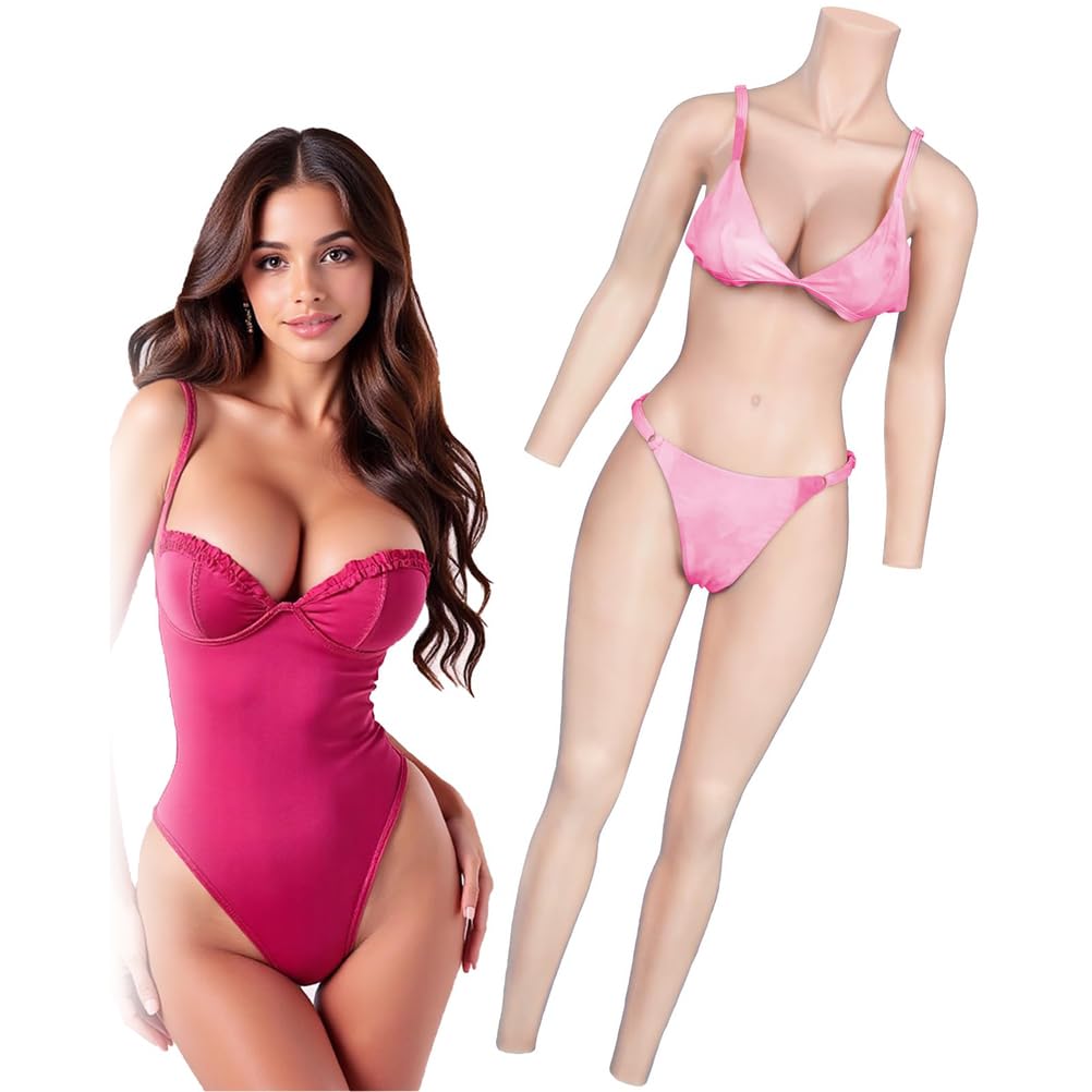 Tuta Intera in Silicone per Uomo, con Scollo Alto, Coppa E, Un Pezzo, con Seni Finti, Tuta, Corazza per Cosplay