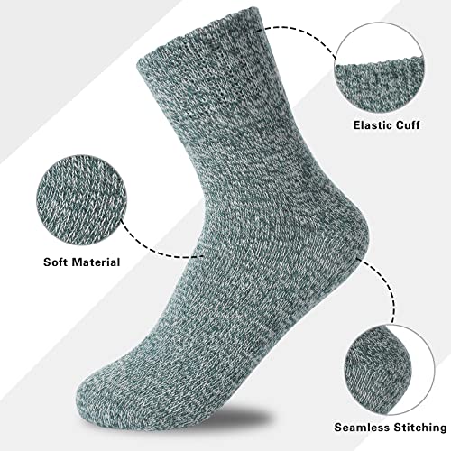 Image of Wool Socks for Women - Womens Wool Socks Winter Sock for men Warm Thick Knit Soft Vintage Casual Crew Sock