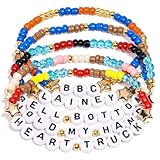 AICase for Lainey Wilson Merch Gifts Inspired Bracelets 5 Pcs Stackable Stretch Beaded Friendship Bracelets Concert Outfit Vinyl Poster Sticker Merchandise Gifts for Fans Women Birthday Christmas