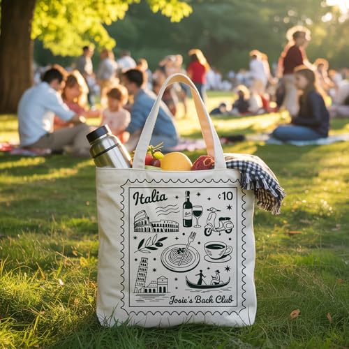 Bolso tote para mujer con estampado de Italia, bolso de lona para compras, viaje, gimnasio, fin de semana o vacaciones, ideal como regalo miniatura 3