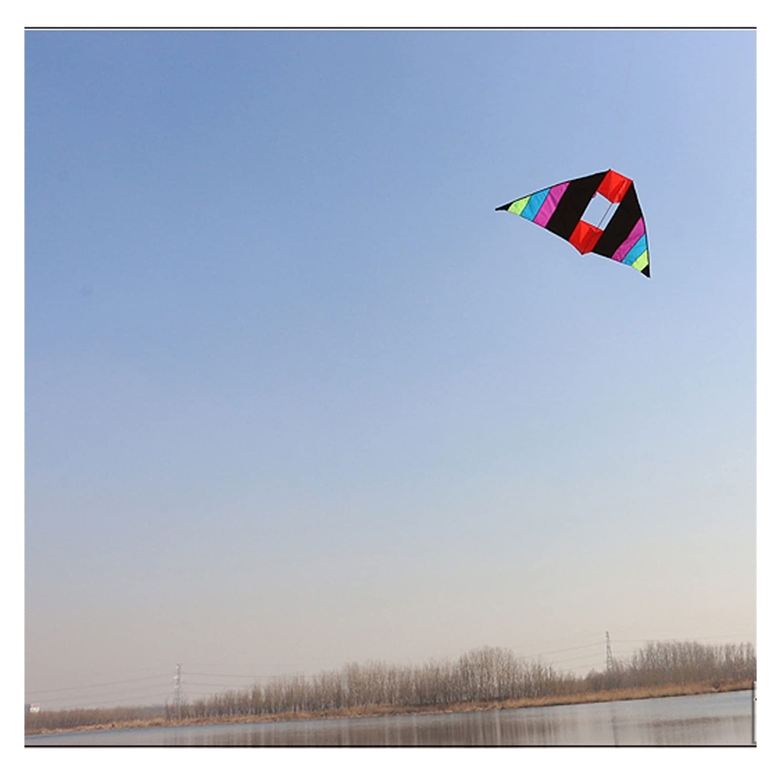 Cometas Fáciles de Volar Cometa geométrica Rainbow Kite for Adultos Sports Kite Easy Flying Kite Kite Adecuado for Square Beach Park Cometa de Juegos al Aire Libre (Color : B)