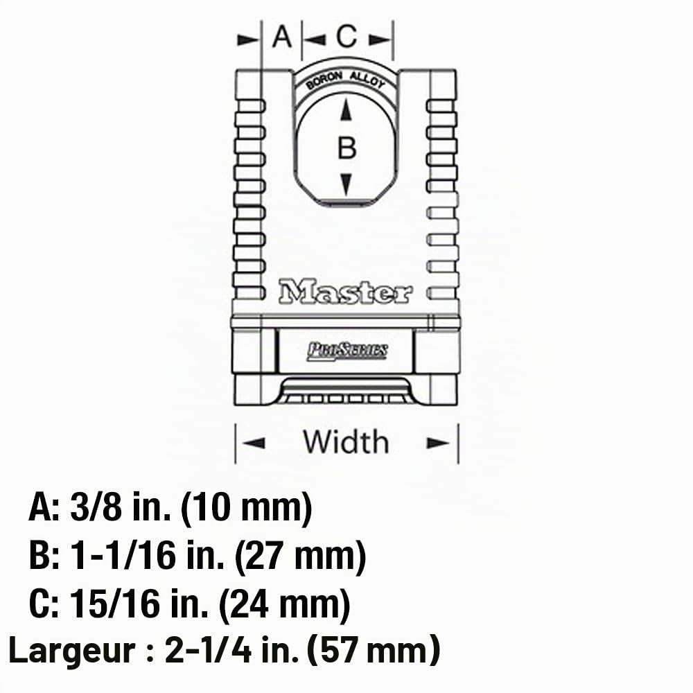 Master Lock ProSeries Cadenas en laiton, définissez votre propre serrure à combinaison, serrures de qualité commerciale avec code pour outils, clôtures, portails, 6,3 cm de large, 1177D
