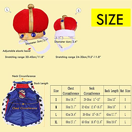 Seis Halloween 3 Pcs Dog King Cloak Costume With Crown Cap Pet Suit Prince Autumn Winter Apparel Cat Hoodies With Hat Puupy Clothes French Bulldog Chihuahua thumb #5