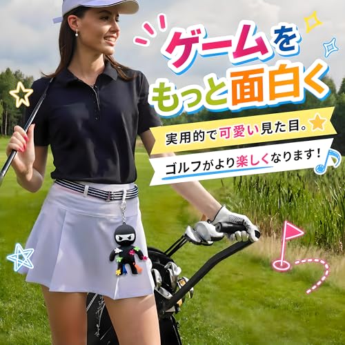 [Tomerry] ゴルフ ティーホルダー "忍耐くん" 13本のティーを収容可能 キーホルダー Ninja ノベルティー コンペ景品 (ブラック) 6枚目