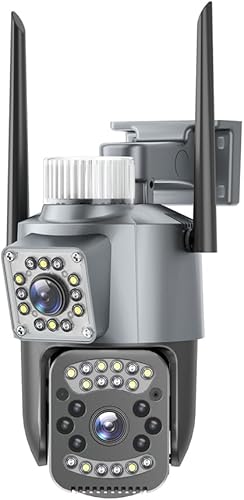 Cámara de seguridad con bombilla, cámaras de seguridad para casas, una cámara, dos pantallas, seguimiento humanoide impermeable y a prueba de rayos,