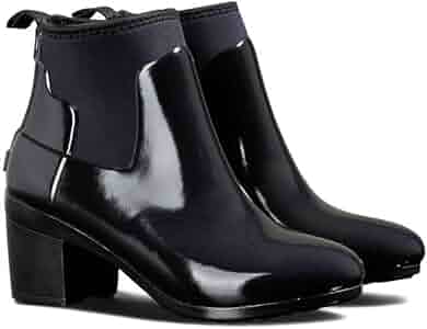 1度着HUNTERハンターリファインド ミッド ヒール グロス レインブーツ38 1度着HUNTERハンターリファインド ミッド ヒール グロス レイン