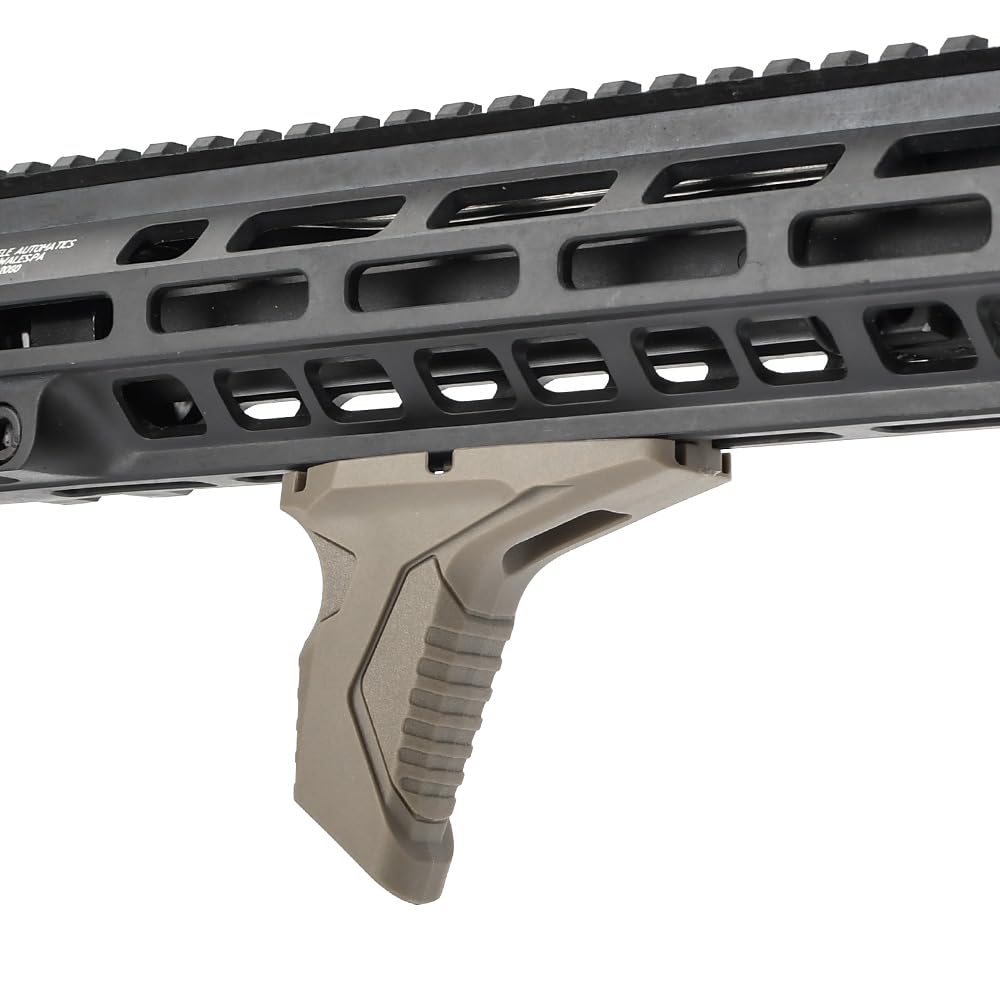 QIRUIMY Tactical Mlok keymod Link Angled Foregrip Handstop with Cable Management Front Grip for Mlok Keymod Handguard System (Brown) - Image 4