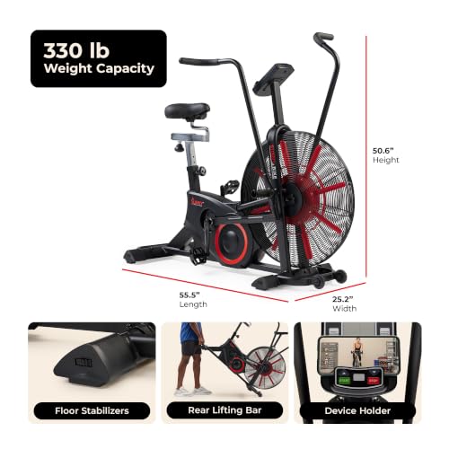 Sunny Health & Fitness Smart Heavy-Duty Fan Bike for HIIT Cycling Workout - image 7
