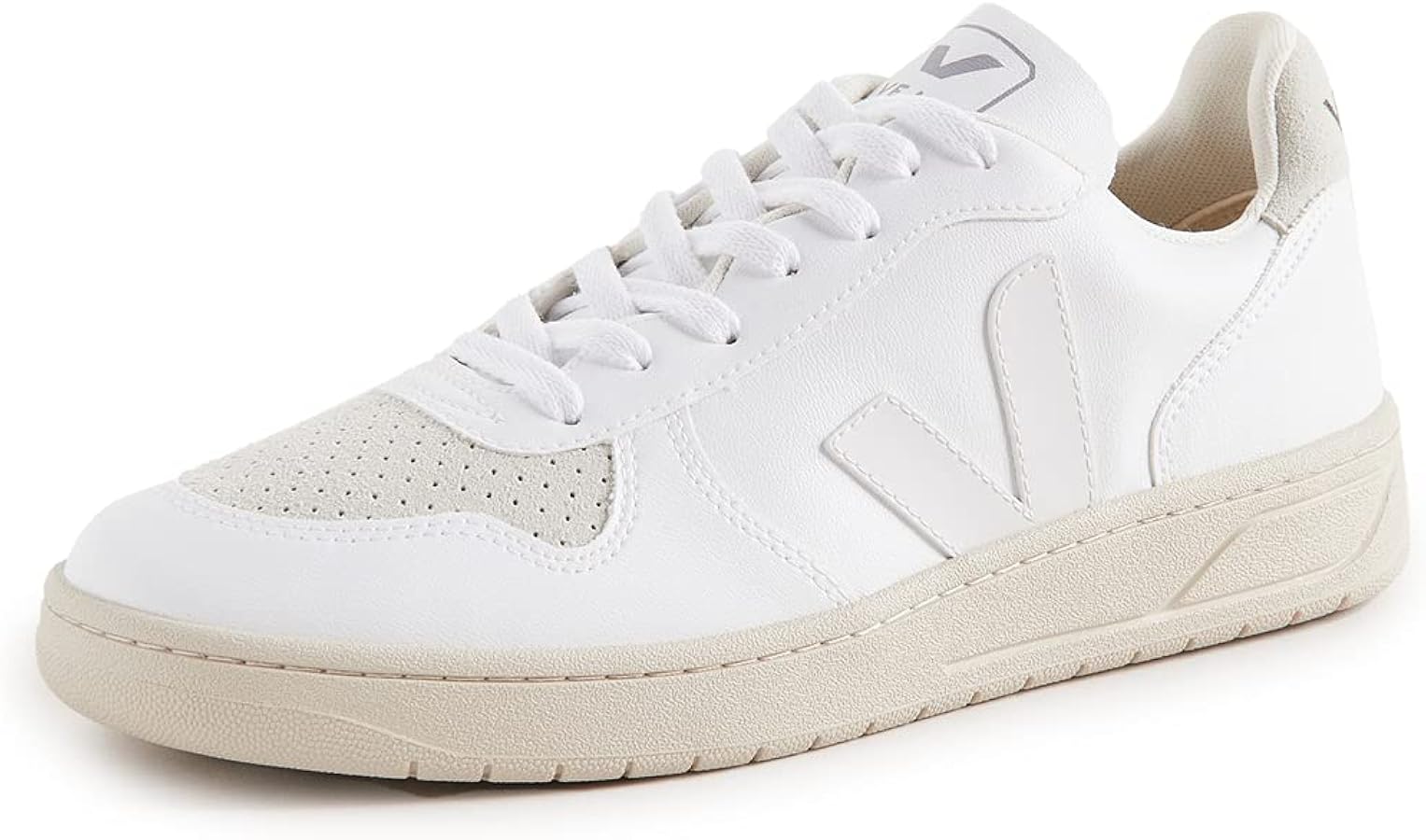 Amazon.com | Veja Men's V-10 Sneakers, Full-White/Natural, 10-10.5