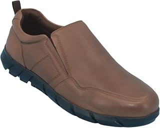 Men's Extra Wide Fit Slip On Leather Shoes with Elasticated Gussets (H Fit)