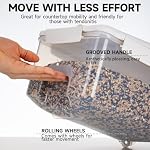 LivLab Mker 20 lb Airtight Rice Storage Container with Wheels, White - Image 3