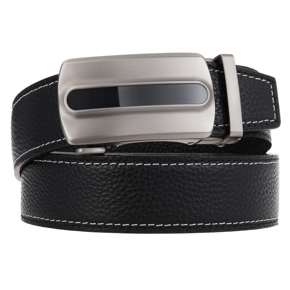 Cinturones de Hombre, Deslizante Gotas automáticas de folleto de Hebilla. (Color : B, Size : 125cm)
