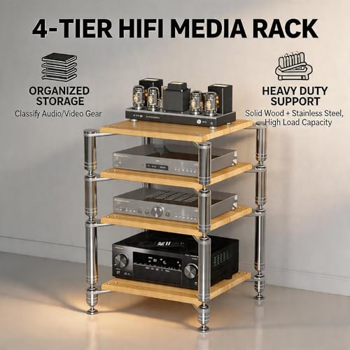 Support audio vidéo anti-vibration à étagère ouverte pour salon