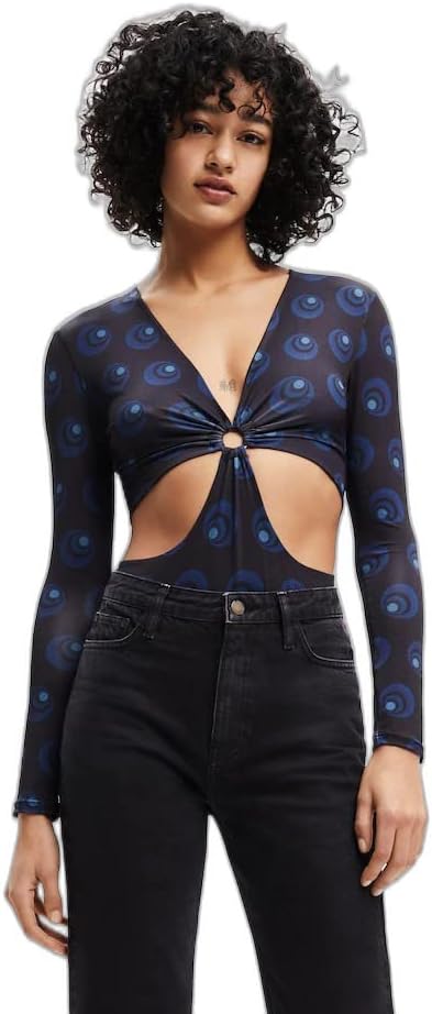 Body Blouse Desigual Donna - 91% Acetato, 9% Elastan, Lavabile In Lavatrice - Foto 3