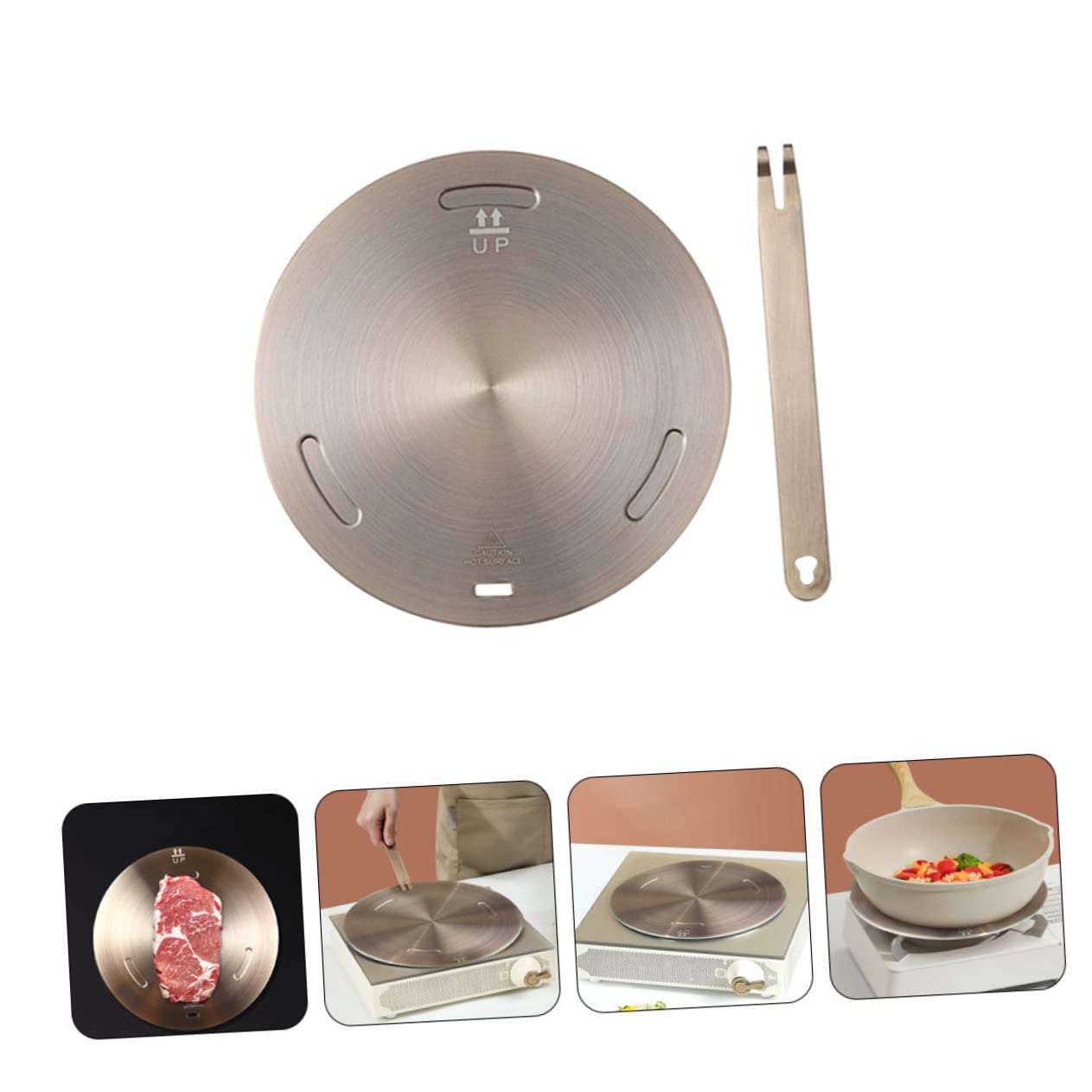 GLEAVI Placa Difusora de Calor Ahorro Difusión Uniforme de Acero Inoxidable para Estufa de Gas para Cocinar Olla y Leche