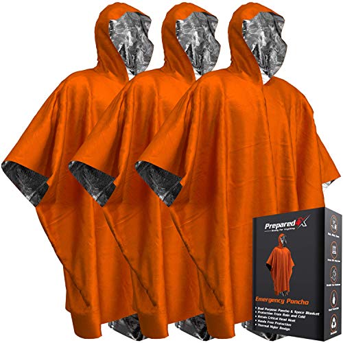 Emergency Blanket Poncho - Keeps You and Your Gear Dry and Warm During