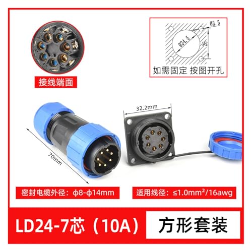 Conector de aviación impermeable LD20 con sistema rápido sin soldadura 3