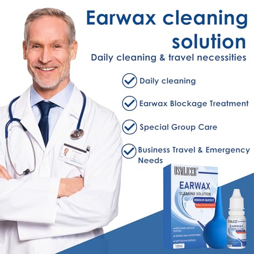 Ohrenschmalzentferner 10 ml, Ohrentropfen zur Ohrenreinigung, schnell auflösend, sanft und effective Reinigung der Ohren