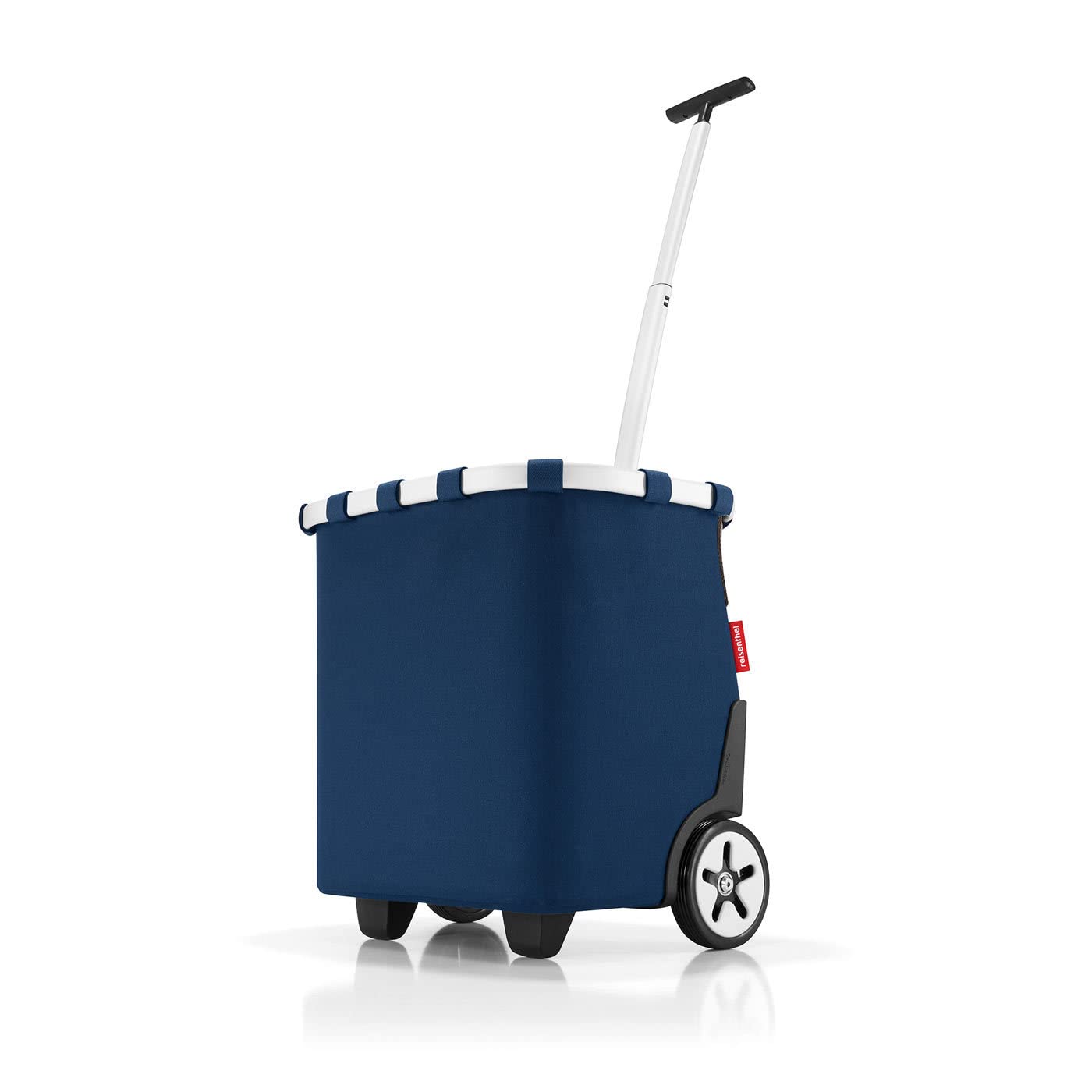 reisenthel carrycruiser in Dunkelblau – Tragbarer Einkaufstrolley mit stabilem Aluminiumrahmen, Schultergurt und herausnehmbarer Netz-Innentasche – Aus wasserabweisendem Material