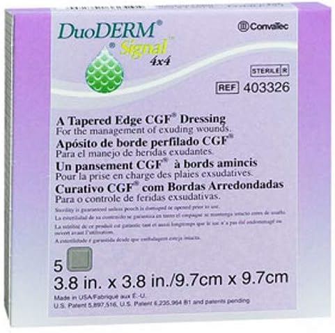 DuoDermSignal Tapered Edge CGF Dressings 4 X 4 Inches - 5 Each, Pack of 6
